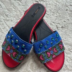 Geox Respira D Kolleen H Slide Blue Red Sandals – Size 38 (US 7.5–8)